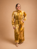 L'or Stripe Pattern Maxi Dress