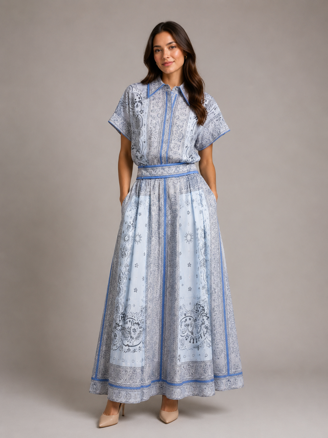 Bleu Layette Flow Pant & Shirt Set