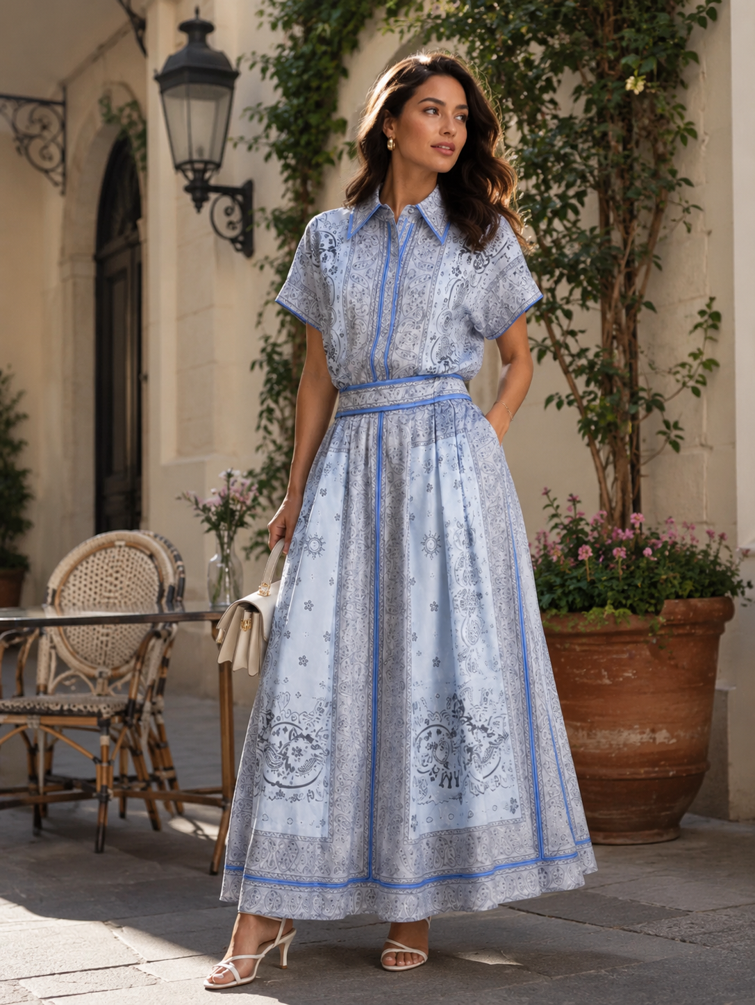 Bleu Layette Flow Pant & Shirt Set
