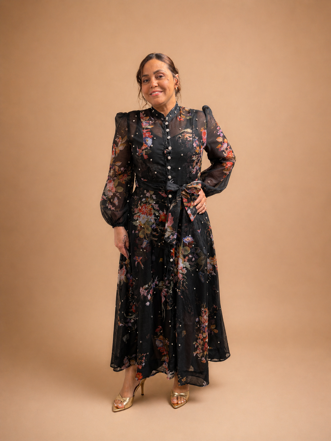 Noir Florale Maxi Dress