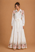 Printemps Fleur Blanc Maxi Dress