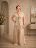 Créme Vest & Skirt Set