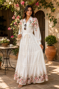 Printemps Fleur Blanc Maxi Dress