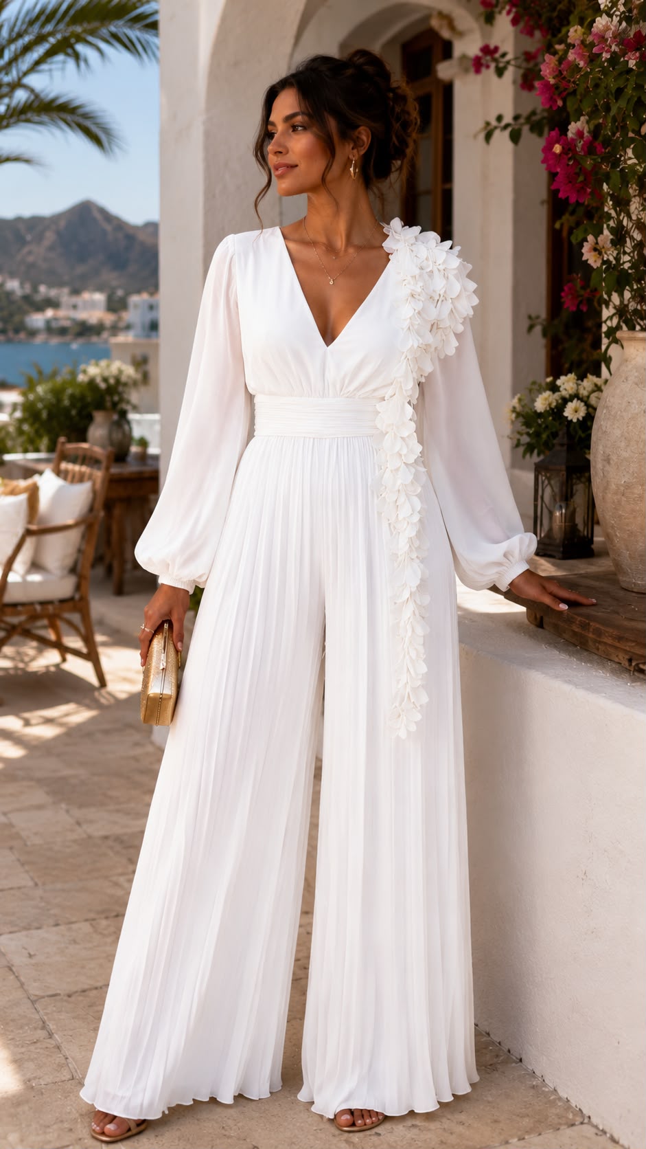 Creme Fleur Ribbon Jumper Set