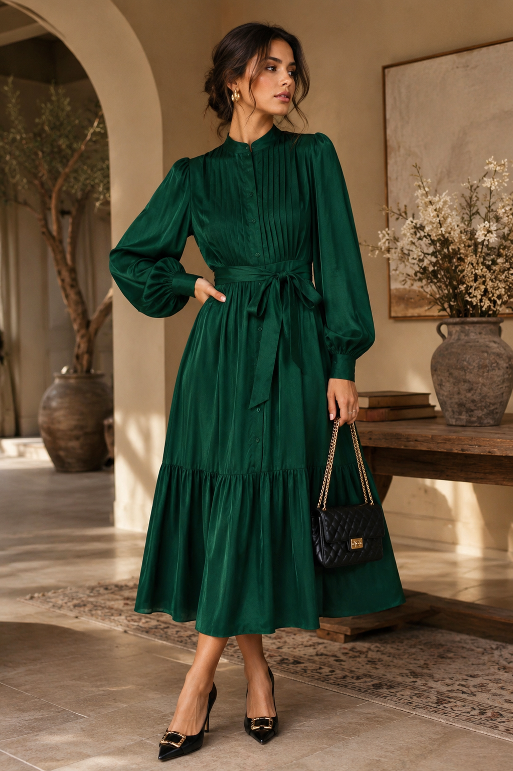 Emerald Midi Dress
