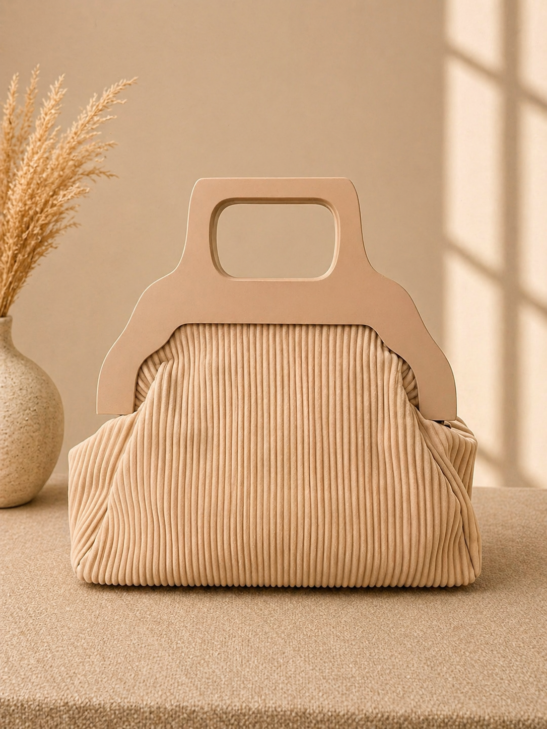 Taupe Corduroy Purse