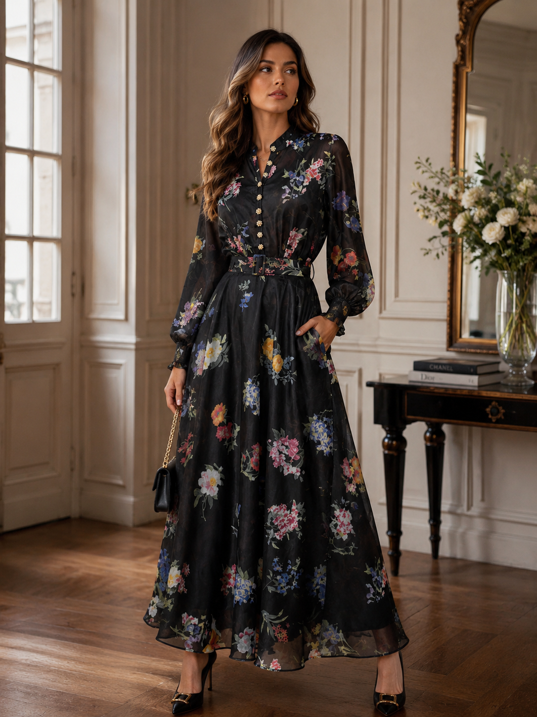 Noir Feu Vest and Skirt Set