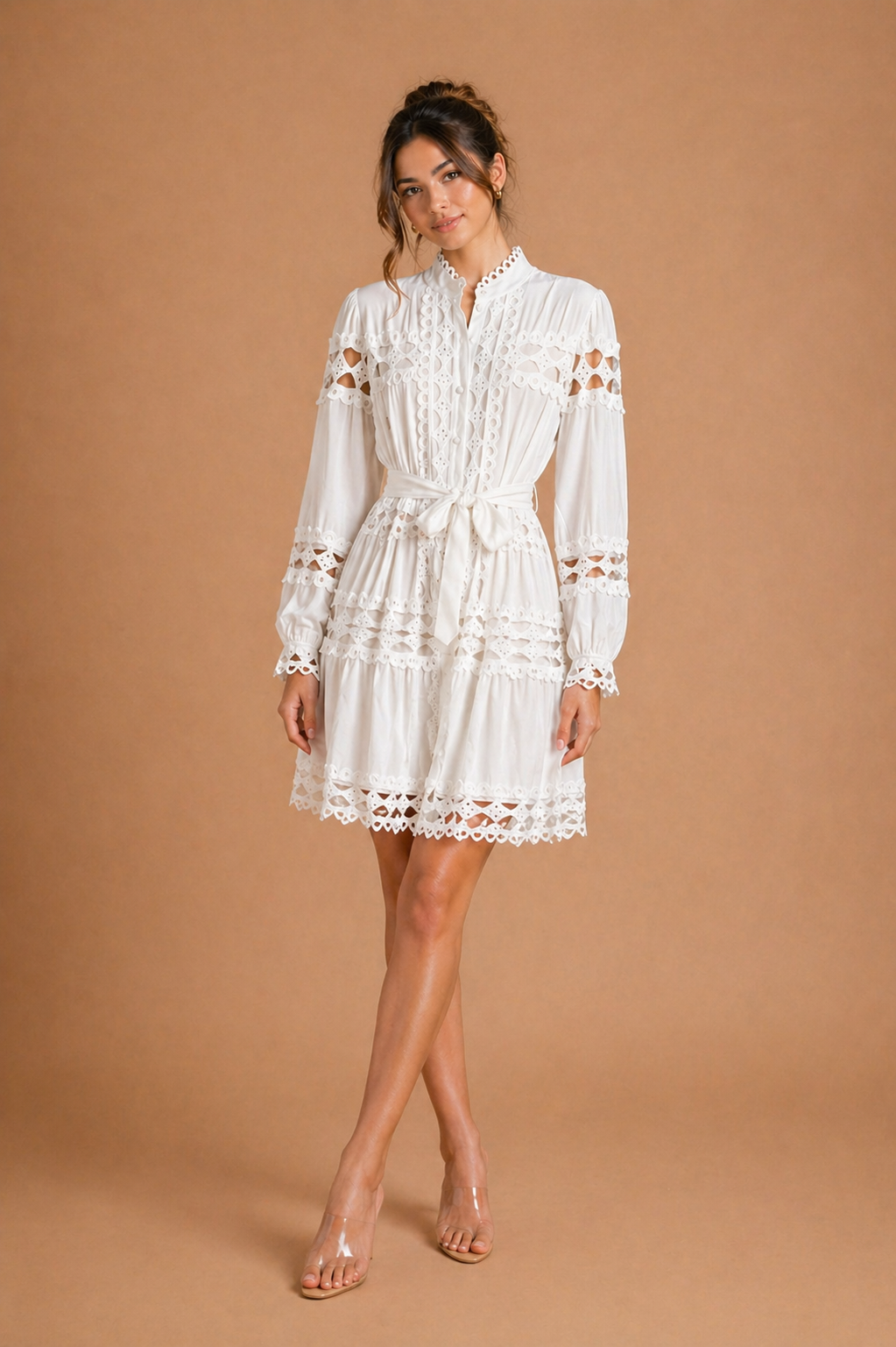 Lace Creme Tea Dress