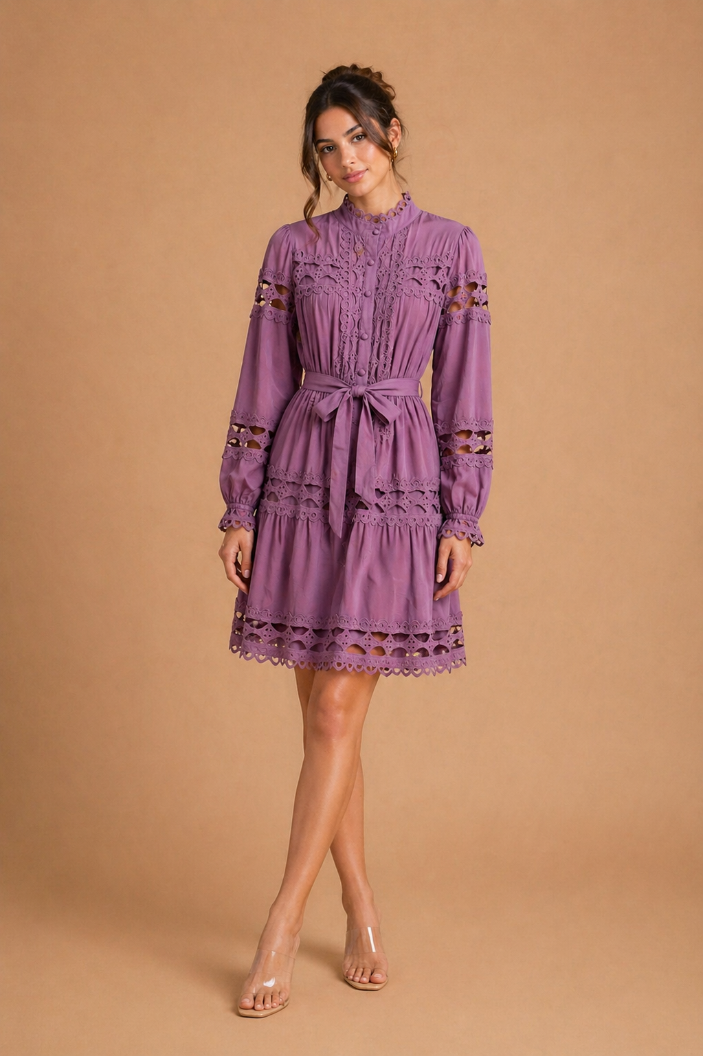Violet Lace Tea Dress