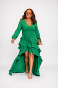 Émeraude Drape Tea Dress