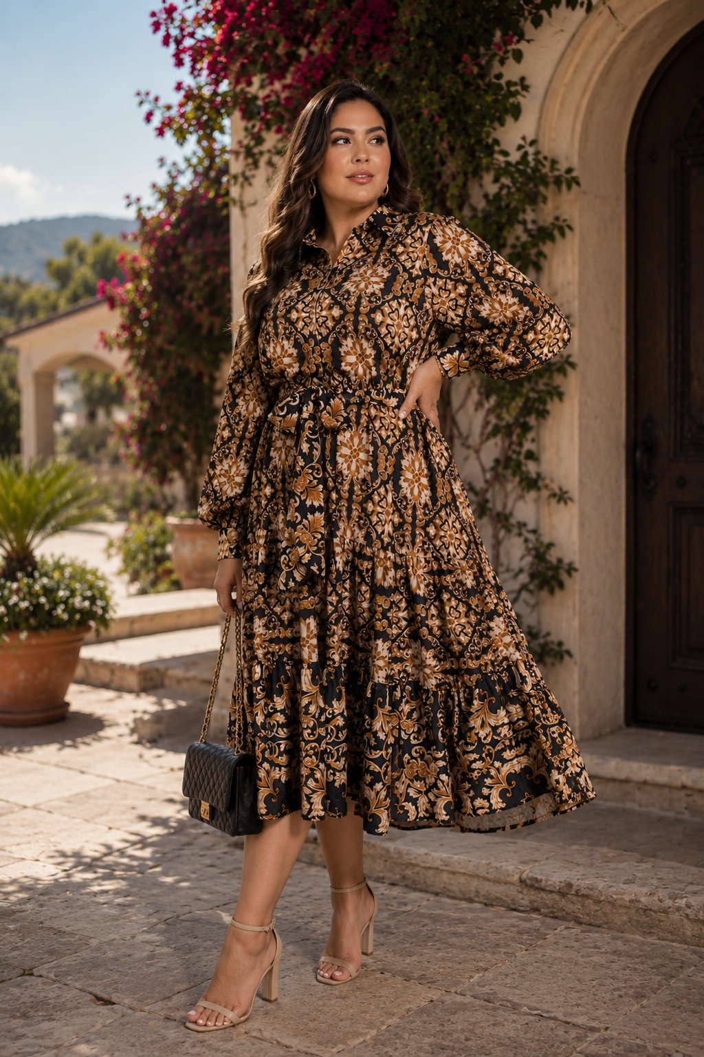 Printed Midi Dress