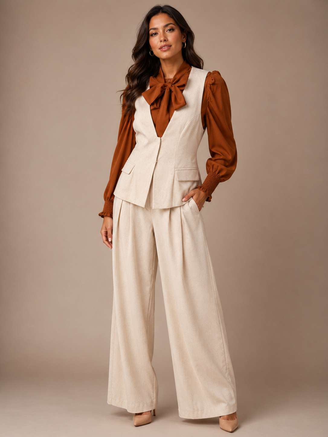 Blanc Vest & Trouser Set