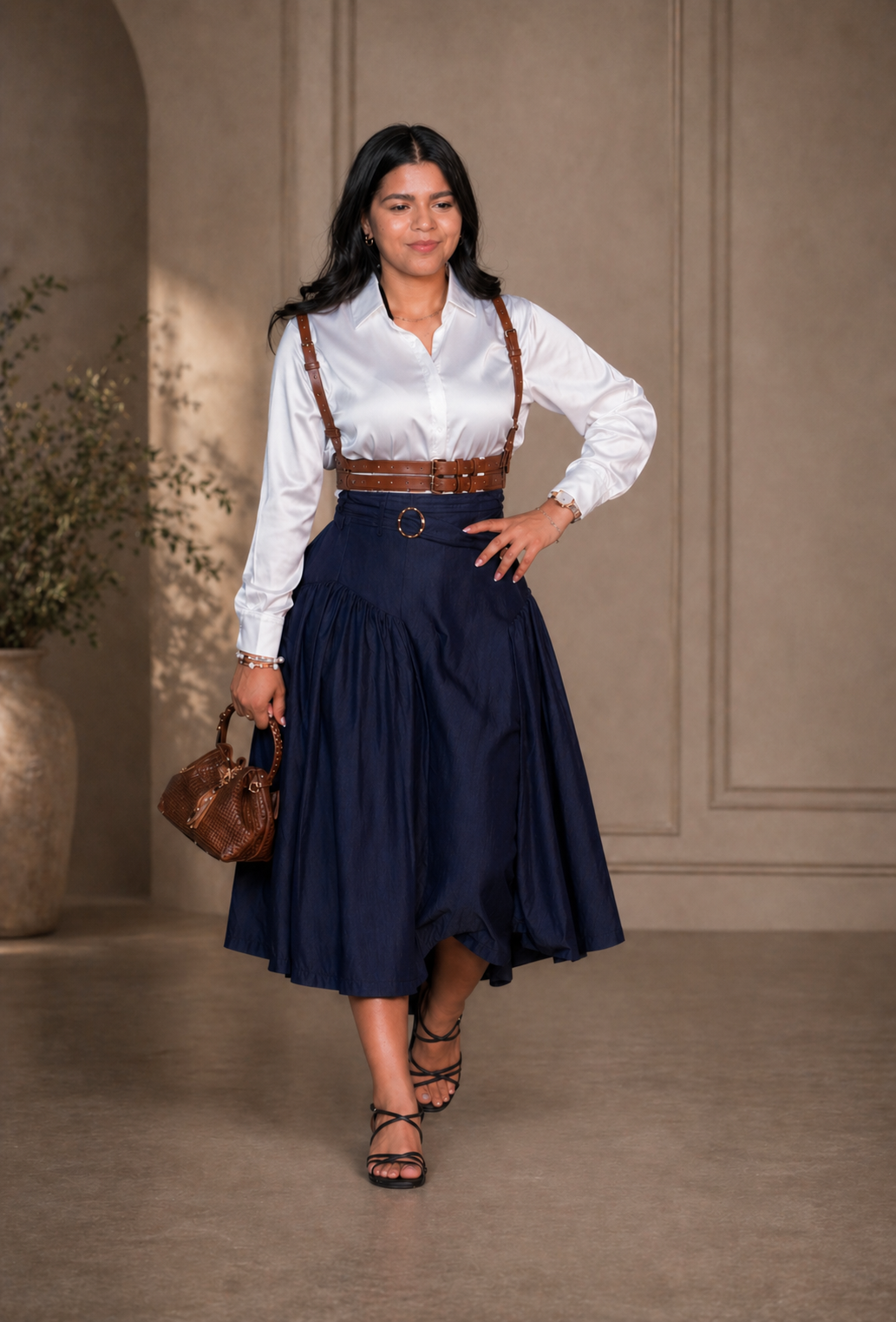 Satin Blanc Collar Shirt