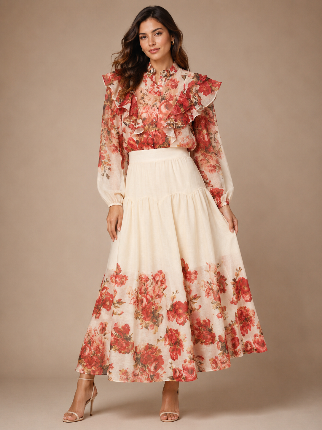 Pêche Fleur Midaxi Dress