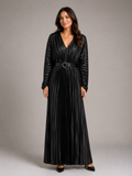 Noir Rayure Floor Dress