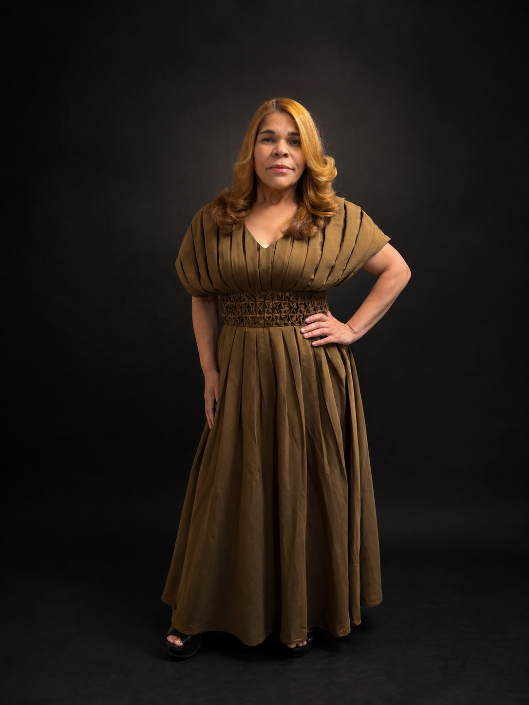 Taupe Terre Floor Dress