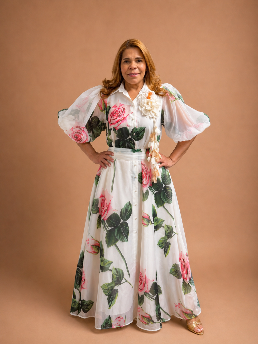 Blanc Verte Florale Maxi Dress