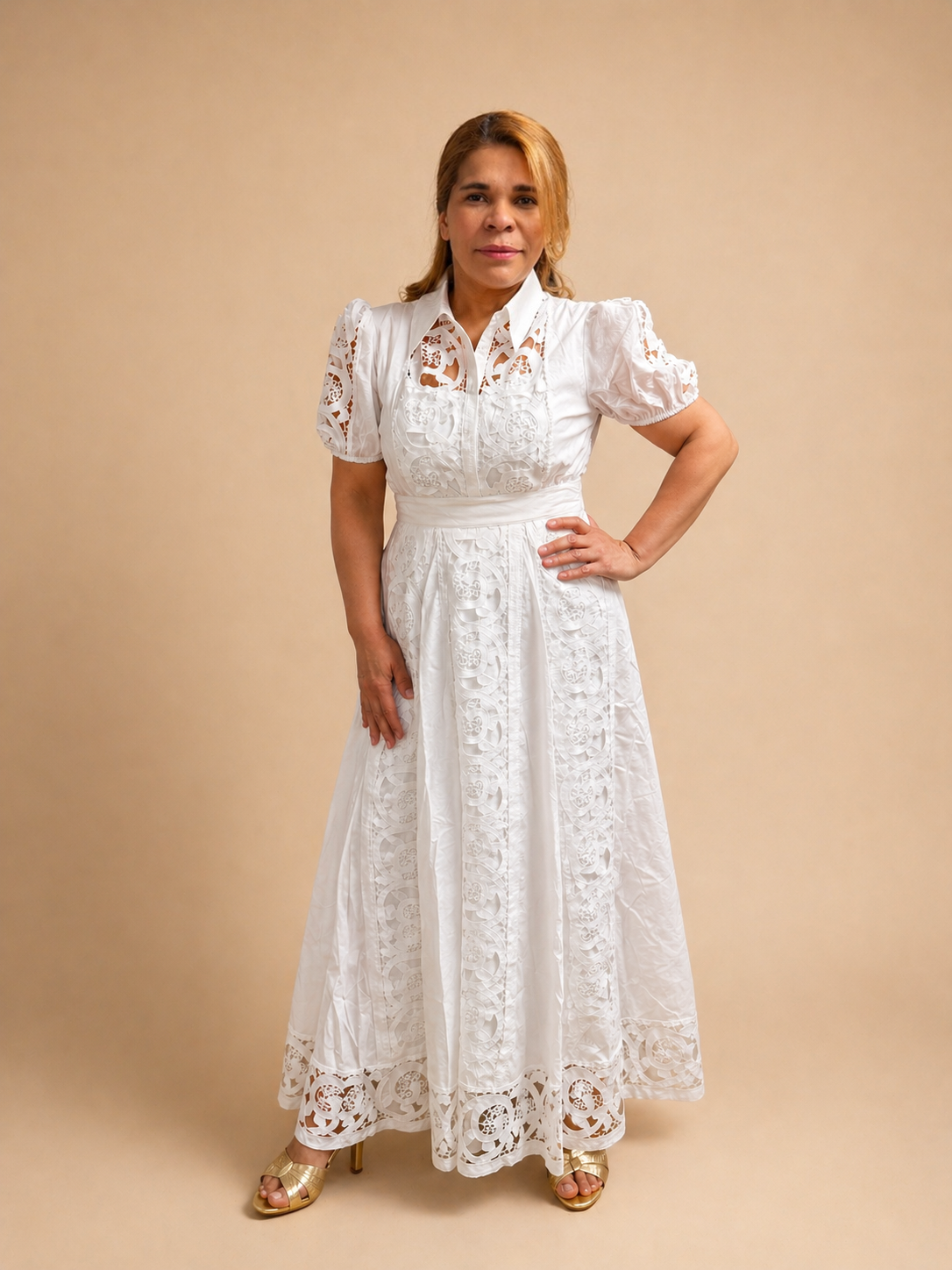 Blanc Lace Maxi Dress