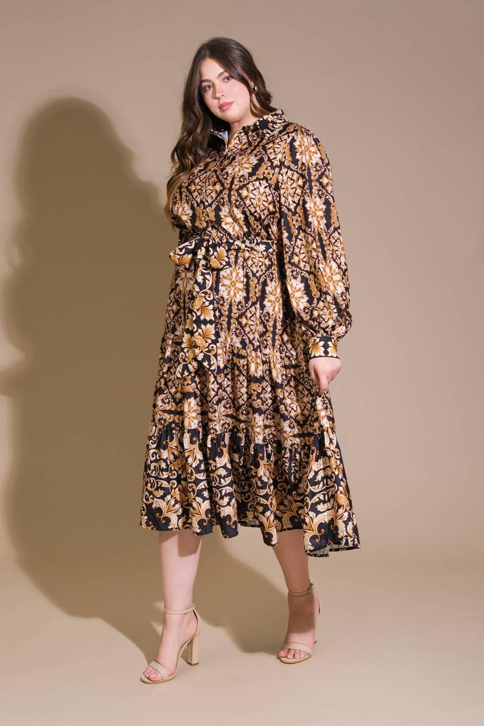 Printed Midi Dress