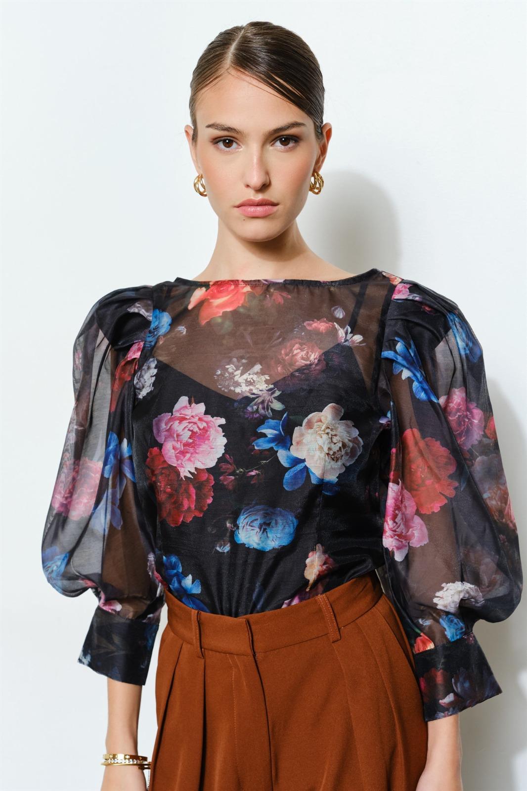 Noir Floral Blouse