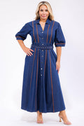 Égéenne Rayure Midaxi Dress