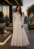 Blanc Lace Blouse & Maxi Skirt Set