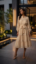 Alabaster Ruban Midi Dress
