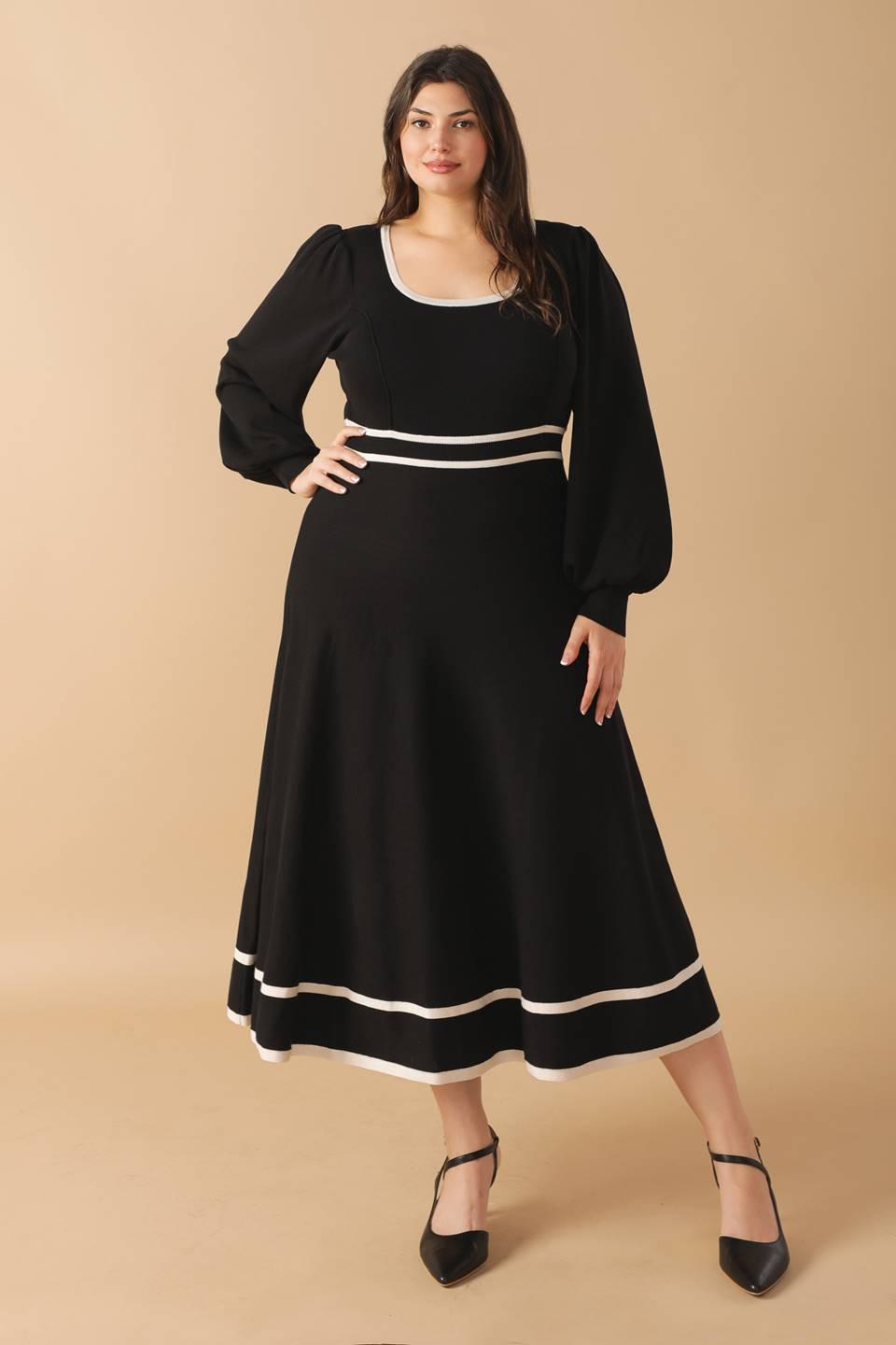 Noir Rayure MIni Dress