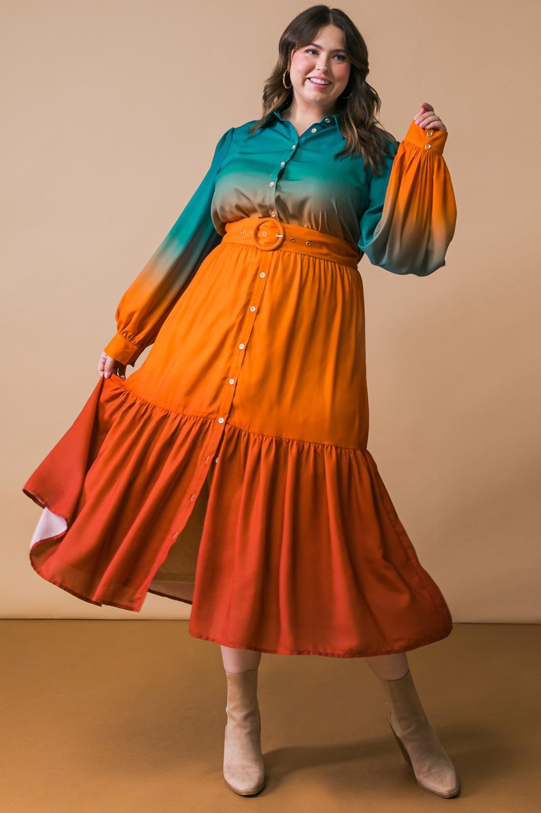 Coucher De Soleil Midi Dress