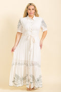 Blanc Olive Print Maxi Dress