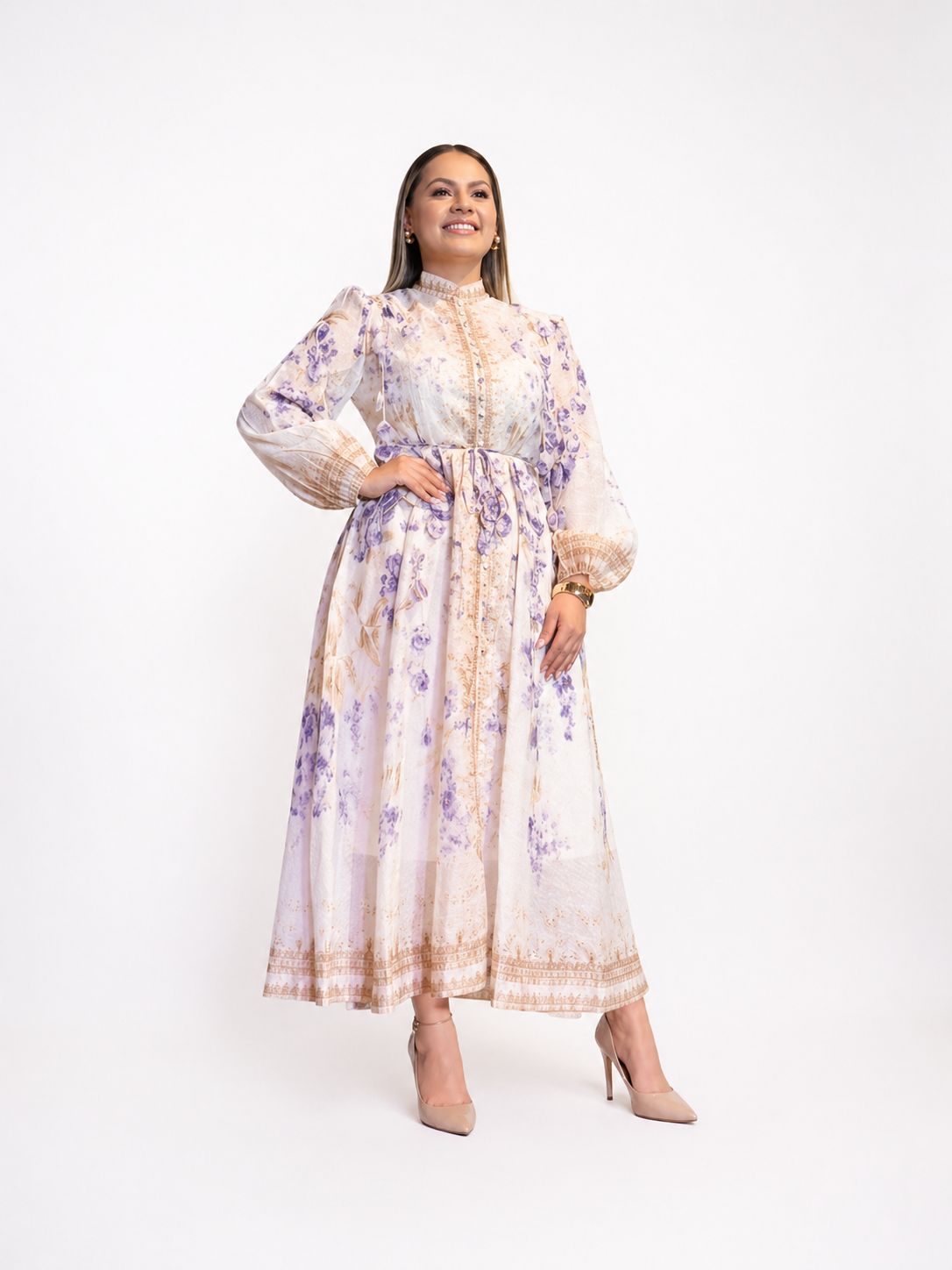 Créme Violet Maxi Dress