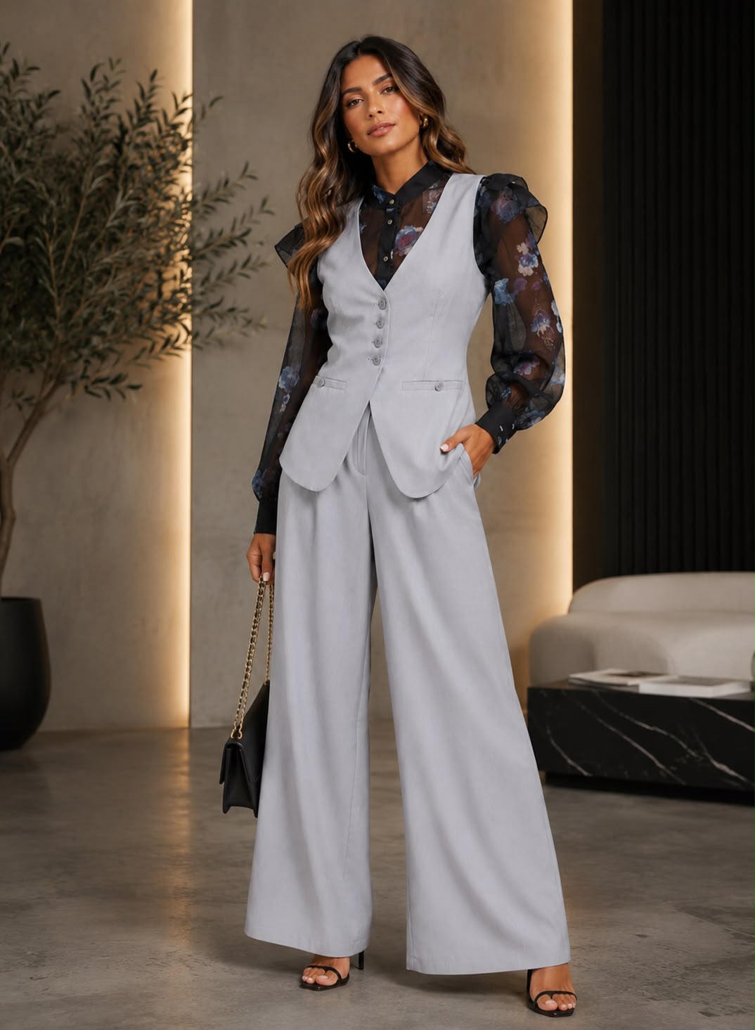 Pâle Cerulean Pant & Vest Set