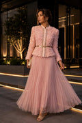 Pale Rosé Blouse & Maxi Skirt Set
