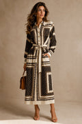 Brown Emeraude Créme Maxi Dress