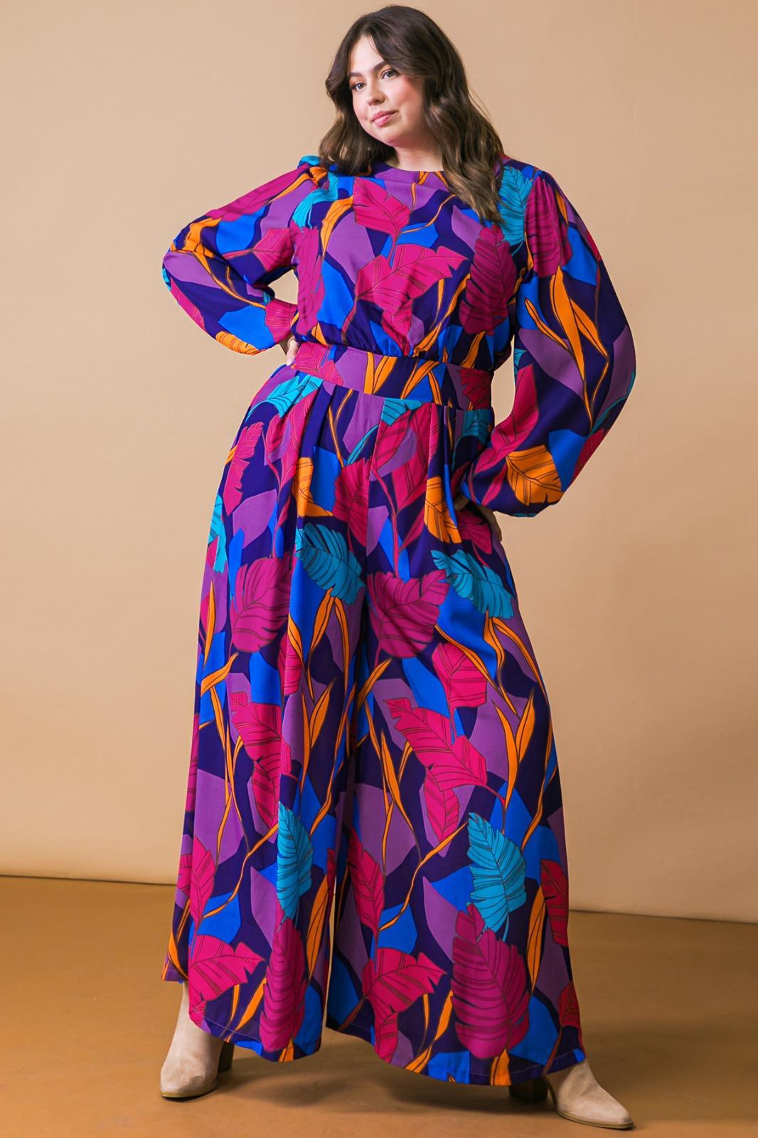 Abstraite Héliotrope Jump-Suit